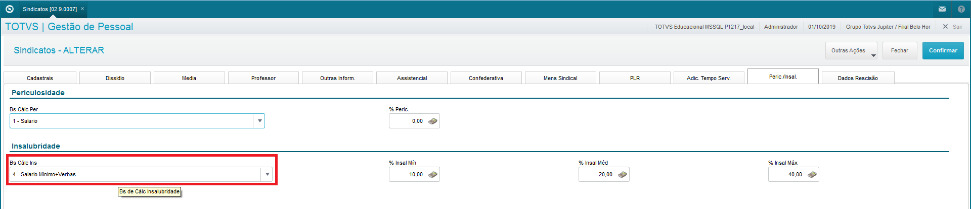 Rh Linha Protheus Gpe Como Configurar O Cálculo Da Insalubridade Sobre Salário Minimo 6496