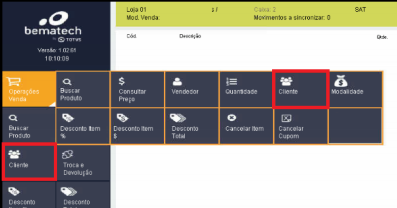 TL - PDV TOUCH - Operação de Venda – Central de Atendimento TOTVS