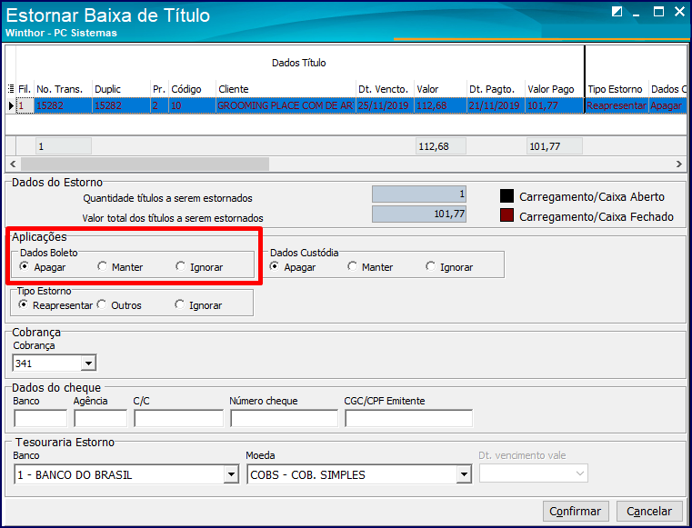 Wint Por Que Ap S Estornar O T Tulo Na Ao Processar O Retorno