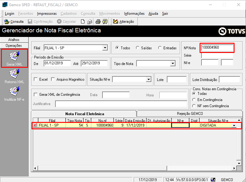 Ga Totvs Varejo Home Center Linha Gemco Nf E Como Gerar Xml De