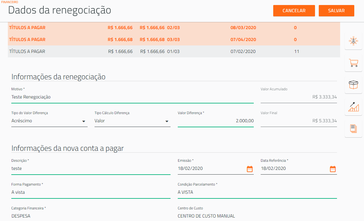 Eleve Fin Como Cadastrar Uma Renegociação No Contas A Pagar Central De Atendimento Totvs 6432