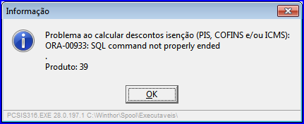 Ошибка oracle ora 00933 sql command not properly ended