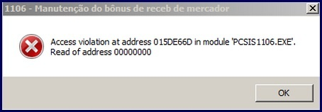 WINT - Access Violation at address 015DE66D in module 'PCSIS1106