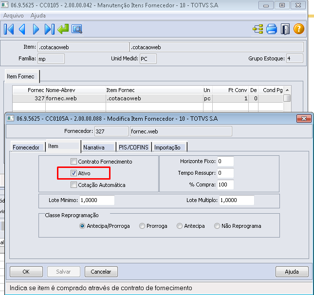 Cross Segmentos - Linha Datasul - MCC - Parametrização e