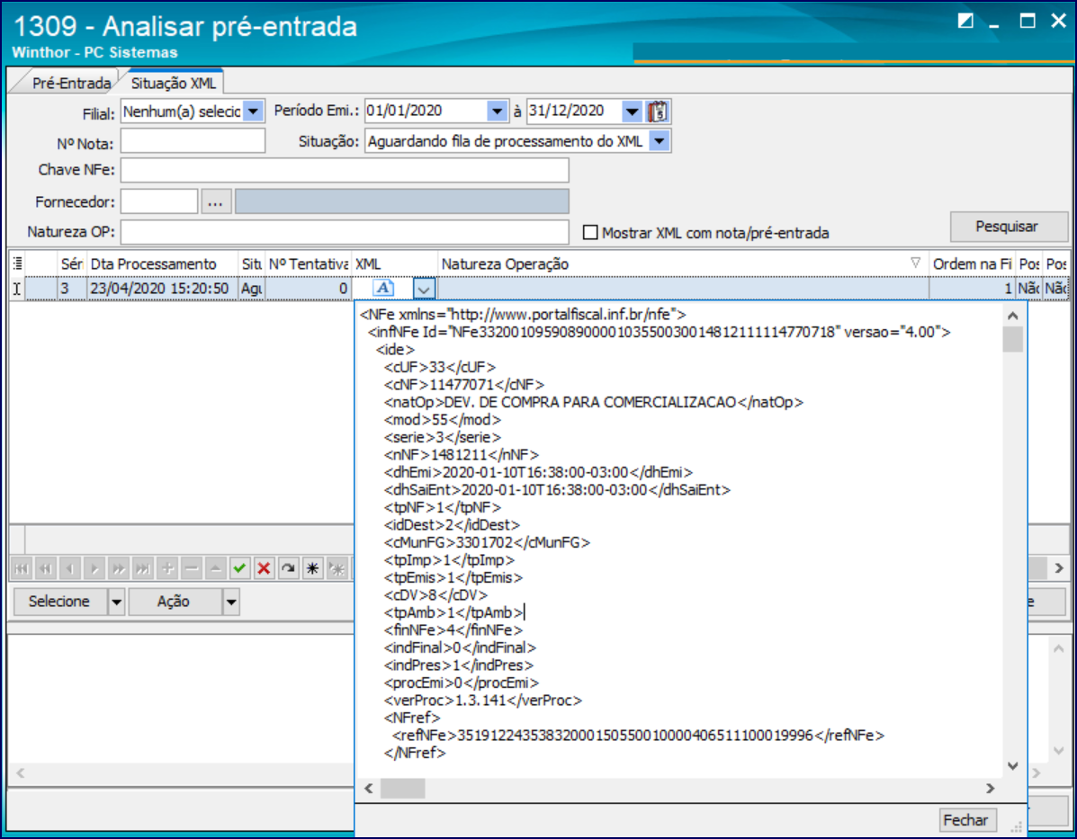 Wint O Que Fazer Para Visualizar O Arquivo Xml Na Rotina De Uma