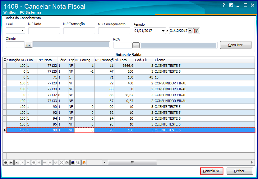 Wint Como Cancelar Uma Nota Fiscal De Venda No Processo De Filial