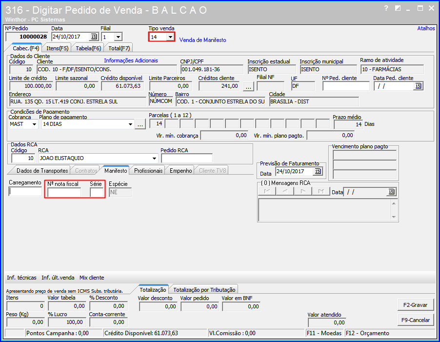 Wint Qual A Parametriza O Necess Ria Para Informar Manualmente O