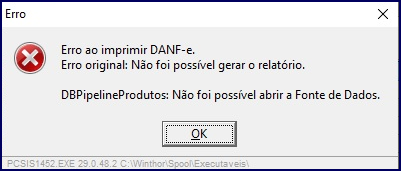 Wint Erro Ao Imprimir Danf E Erro Original N O Foi Poss Vel Gerar O