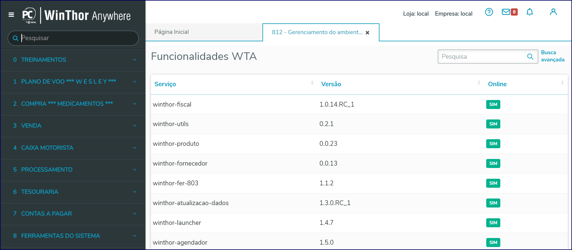 Wint Como Visualizar Os Servi Os Ativos No Wta Central De