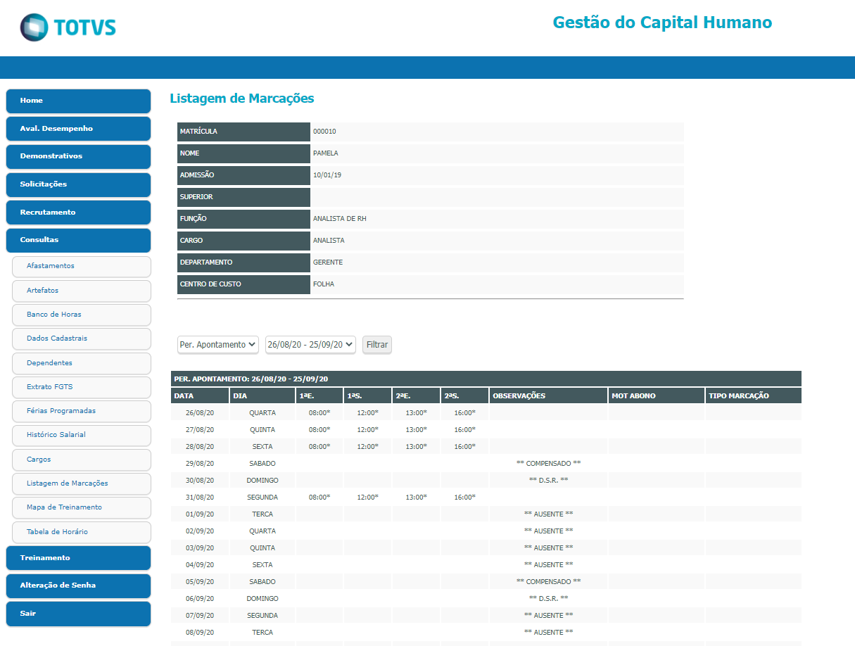 Rh Linha Protheus Portal Gch Como Consultar As Marcações Dos Participantes No Portal Gch 0641