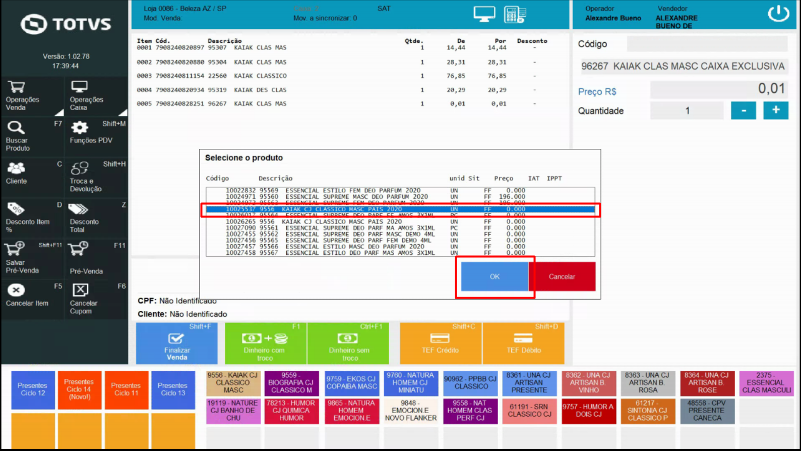 TL - PDV TOUCH - Operação de Venda – Central de Atendimento TOTVS