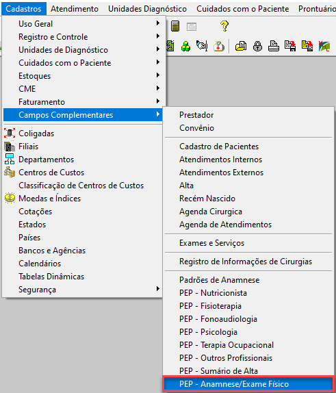 Prontuário eletrônico para anamnese de fisioterapia