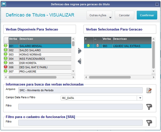 Rh Linha Protheus Gpe Como Configurar E Conferir Um Título Do Roteiro Vex Central De 1016