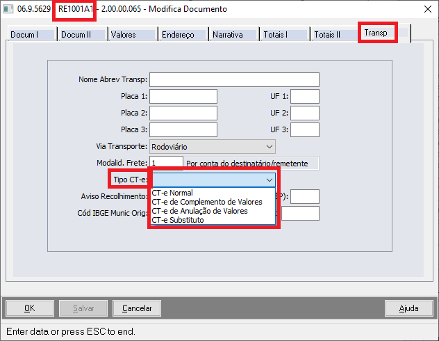 Cross Segmentos Linha Datasul Mre Mensagem 17006 Tipo Ct E 6585