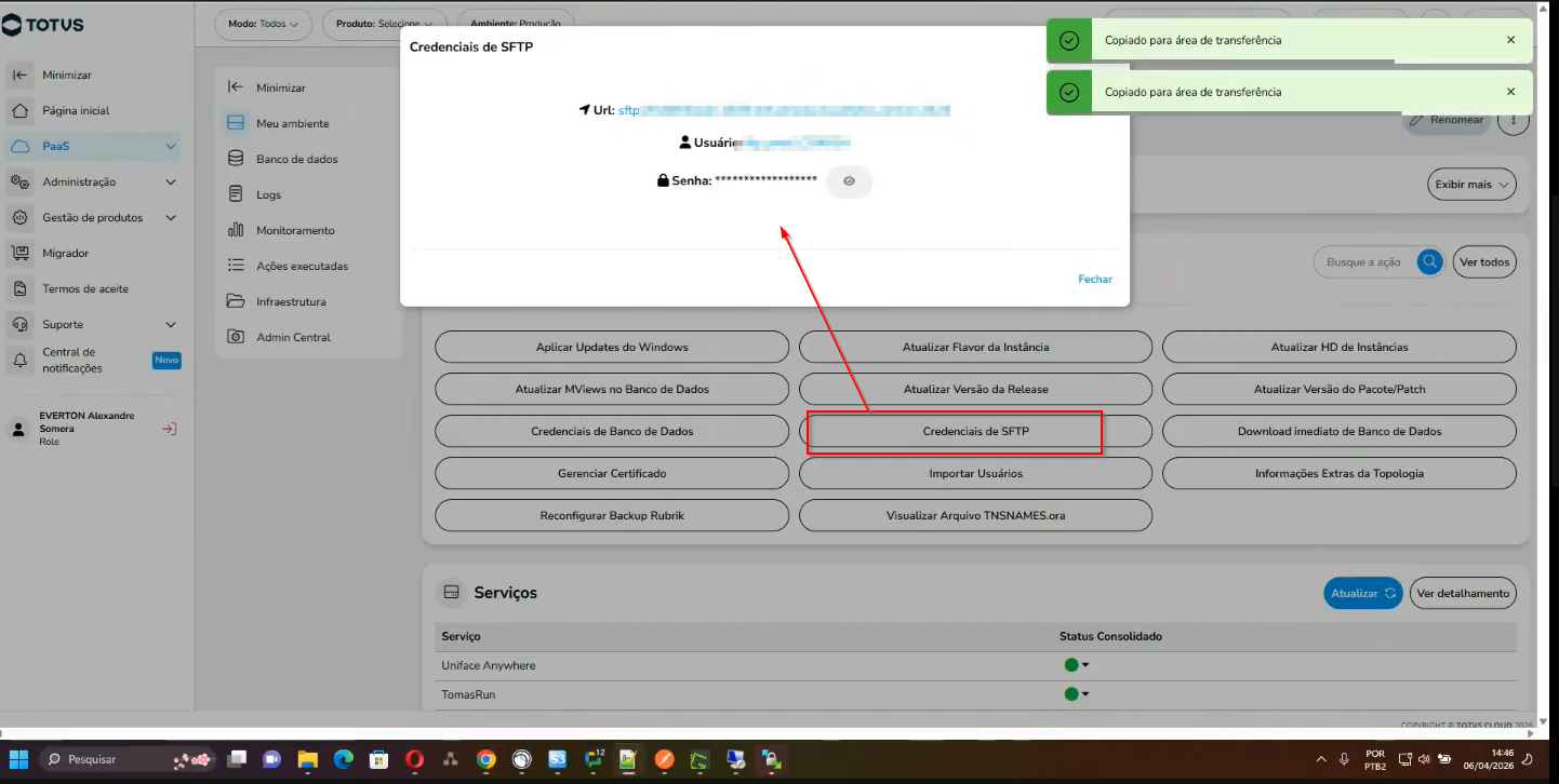 Credenciais SFTP para configuração do FileZila.png