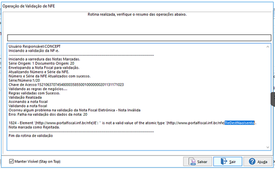 Hospitalidade - TOTVS Backoffice (Linha CMNET) - FF - Como resolver o erro  1824 - Element '{  is not a valid  value of the local atomic type – Central de Atendimento