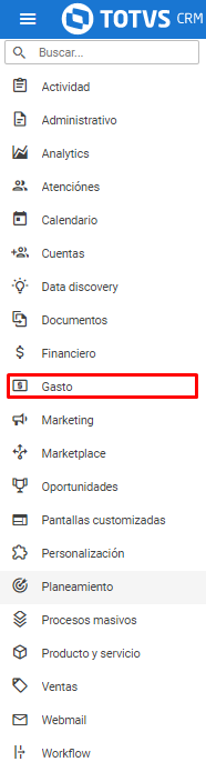 Cross Segmentos CRM Gestión de Clientes MI Gasto Crear tipos de