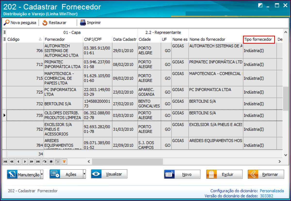 Wint Como Pesquisar Fornecedores Pelo Seu Tipo Usando A Rotina