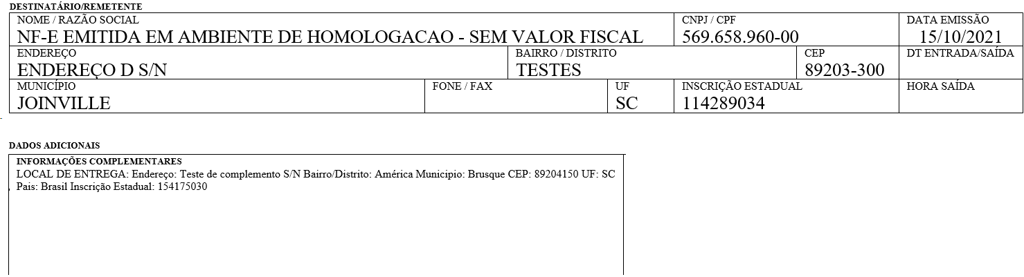 Endereço de entrega nos dados adicionais da Nota Fiscal. Sim ou Não? –  Central do Frete