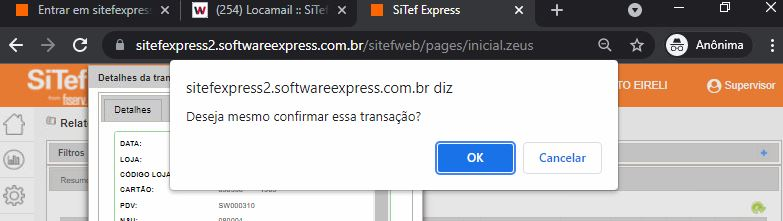 confirmação de alteração do status