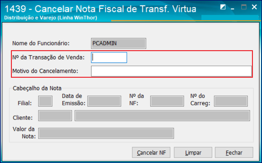 WINT Como Cancelar Uma Nota Fiscal De Transf Filial Virtual