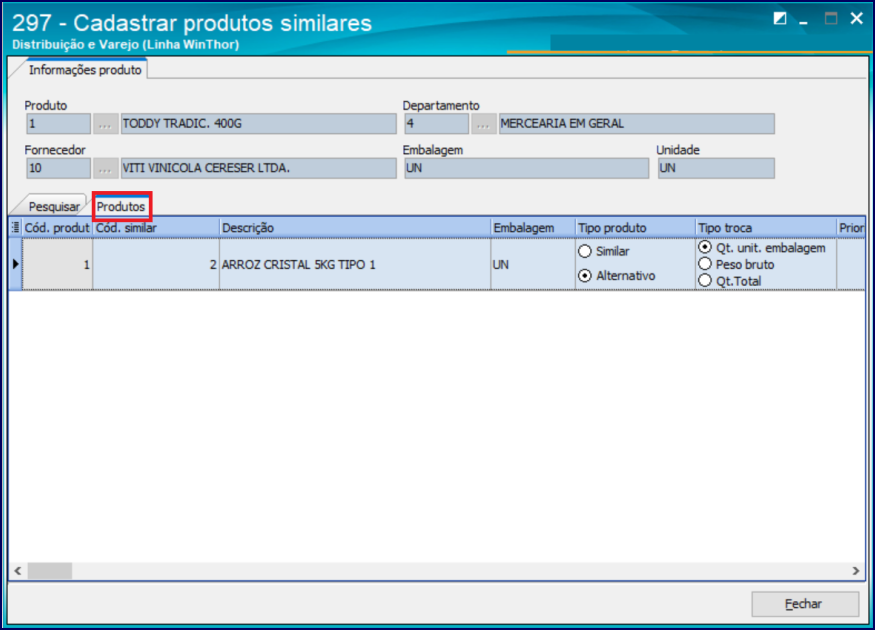 WINT Como Excluir Produtos Similares Ou Alternativos Central De