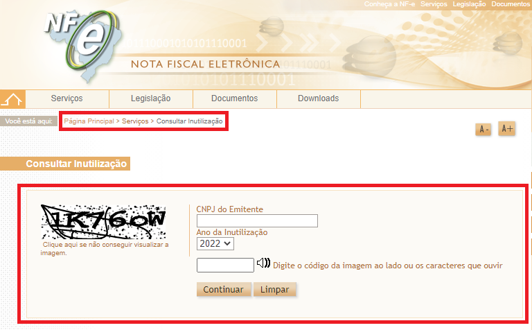 Página Inicial — Portal da Nota Fiscal de Serviço eletrônica