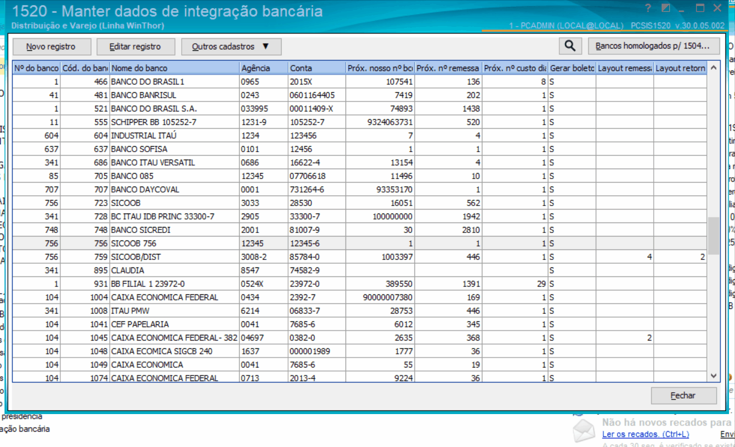 WINT Mensagem ' ' is not a valid integer value Central de