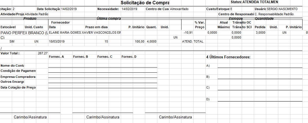 04 - Wcompras: Solicitação de Compras 