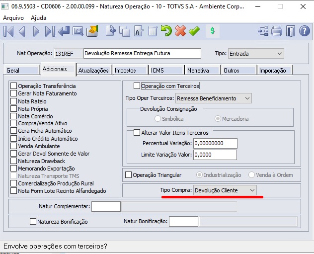 Cross Segmentos Linha Datasul Mre Fluxo E Parametrização De 6236