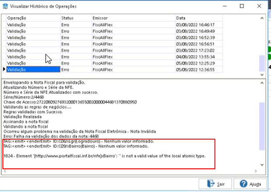 Hospitalidade - TOTVS Backoffice (Linha CMNET) - FF - Como resolver o erro  1824 - Element '{  is not a valid  value of the local atomic type – Central de Atendimento