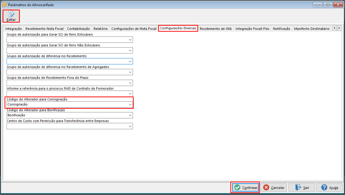 Hospitalidade - TOTVS Backoffice (Linha CMNET) - ALMOX - Habilitar ...