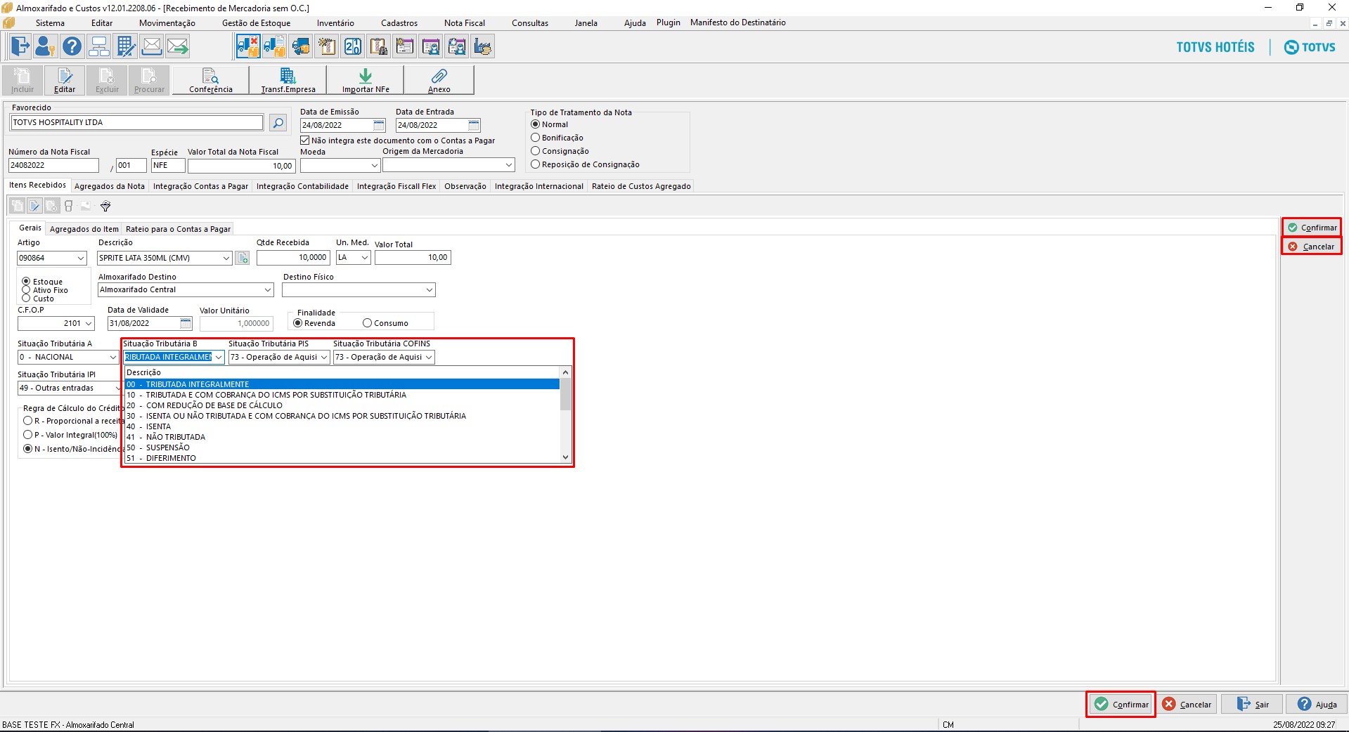 Hospitalidade - TOTVS Backoffice (Linha CMNET) - ALMOX - Como Alterar O ...