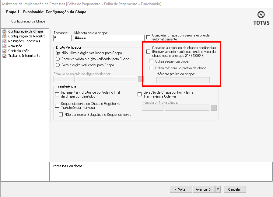 RH RM FOP Configura es de chapa Central de Atendimento TOTVS